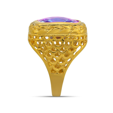 14K Yellow Solid Gold Mens Sapphire Pinky Ring 8.00 Ctw